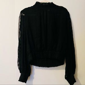 ASTR THE LABEL Black Sheer Blouse